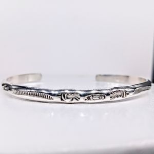 Gen. Sterling Silver Engraved Southwest Bracelet
